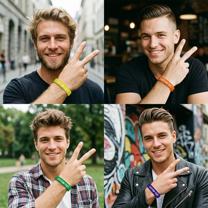 Custom Silicone Wristbands 100pcs Set, Gift for Her/Him